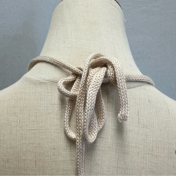 INTERMIX Stevie Crochet Halter Crop Top Size Small New With Tags - Picture 6 of 16